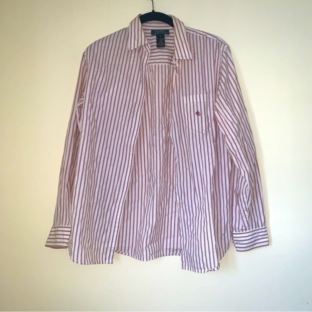 Lauren Ralph Lauren Women's Size M striped Blouse Button Up Shirt